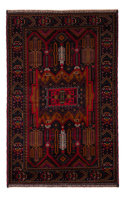 Alfombra Belutsch - 195 x 117 cm - rojo oscuro