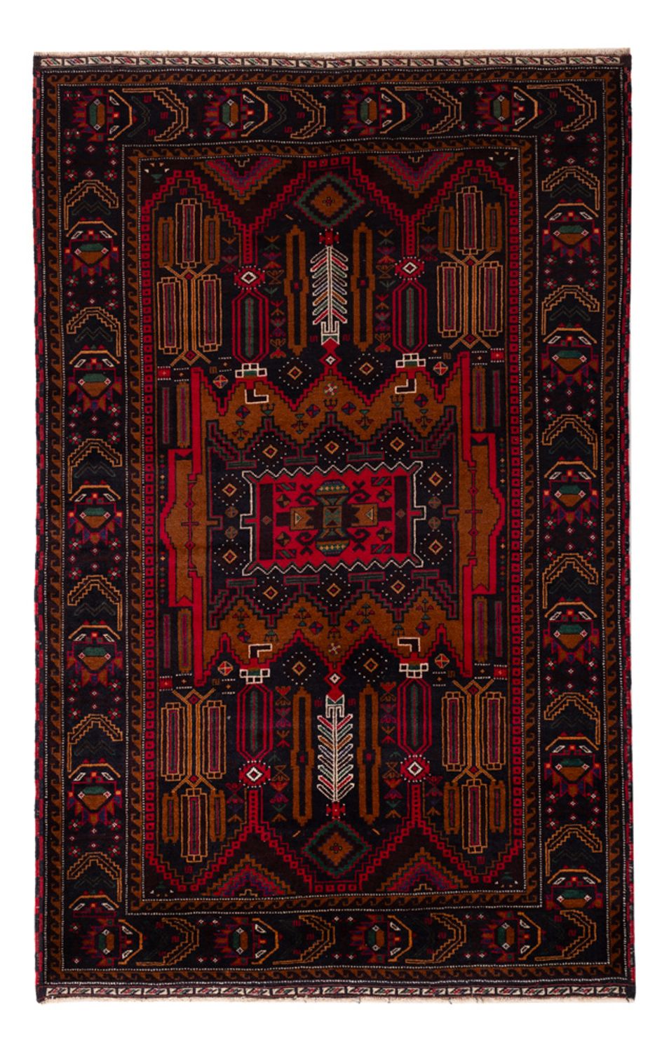 Alfombra Belutsch - 195 x 117 cm - rojo oscuro