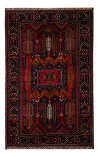 Alfombra Belutsch - 195 x 117 cm - rojo oscuro