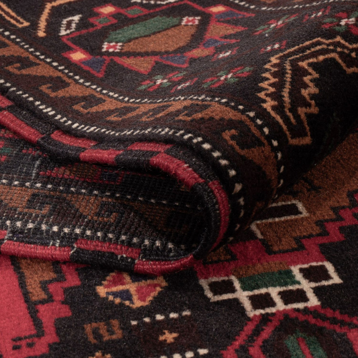 Alfombra Belutsch - 195 x 117 cm - rojo oscuro