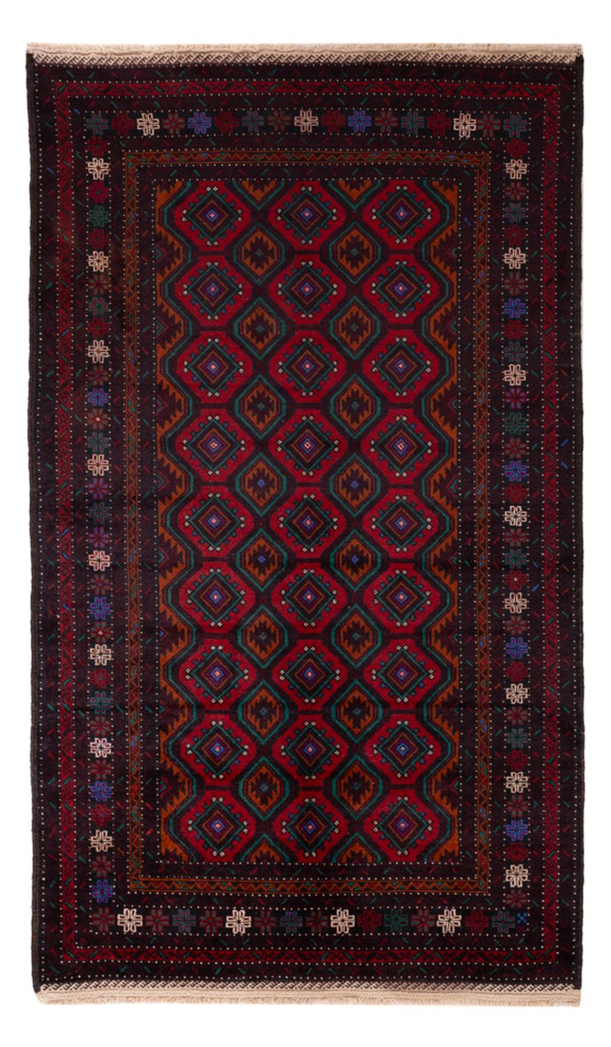 Alfombra Belutsch - 203 x 120 cm - rojo oscuro