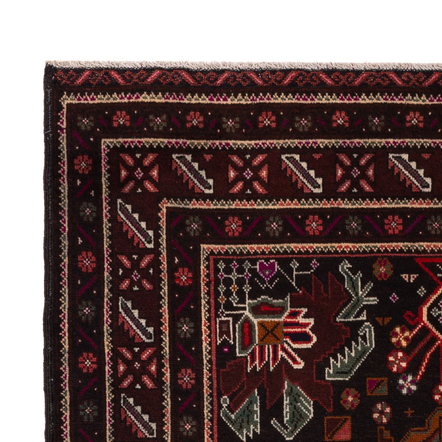 Alfombra de pasillo Alfombra Belutsch - 201 x 114 cm - rojo oscuro