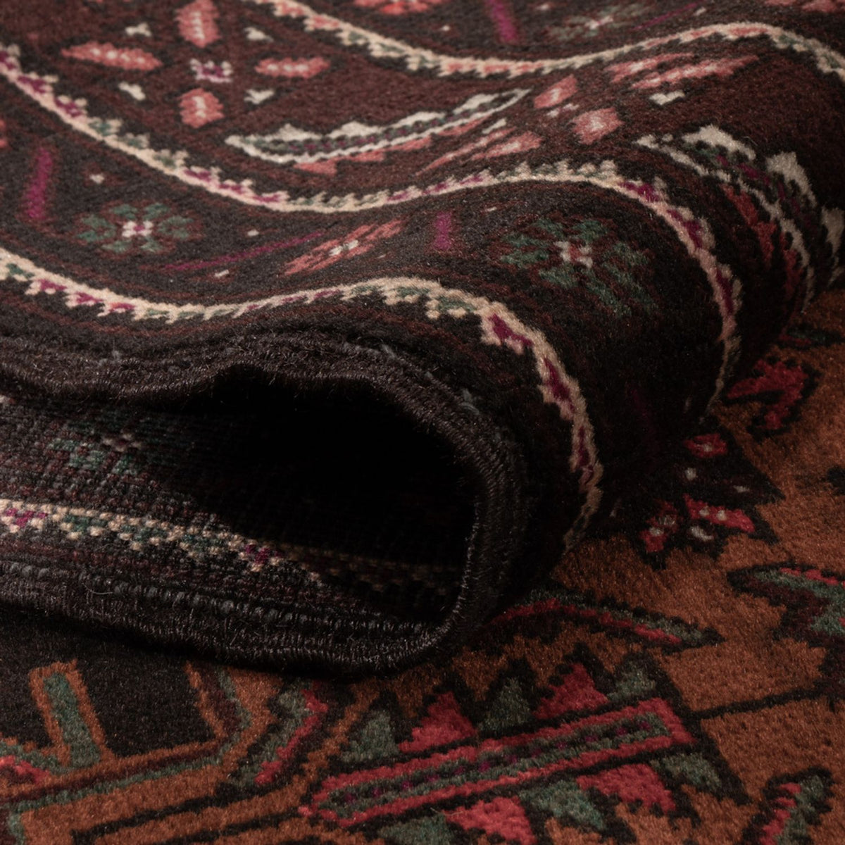 Alfombra de pasillo Alfombra Belutsch - 201 x 114 cm - rojo oscuro