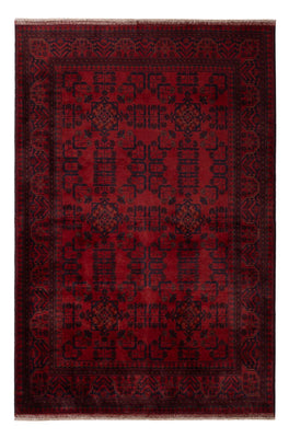 Alfombra afgana - Kunduz - 203 x 129 cm - rojo