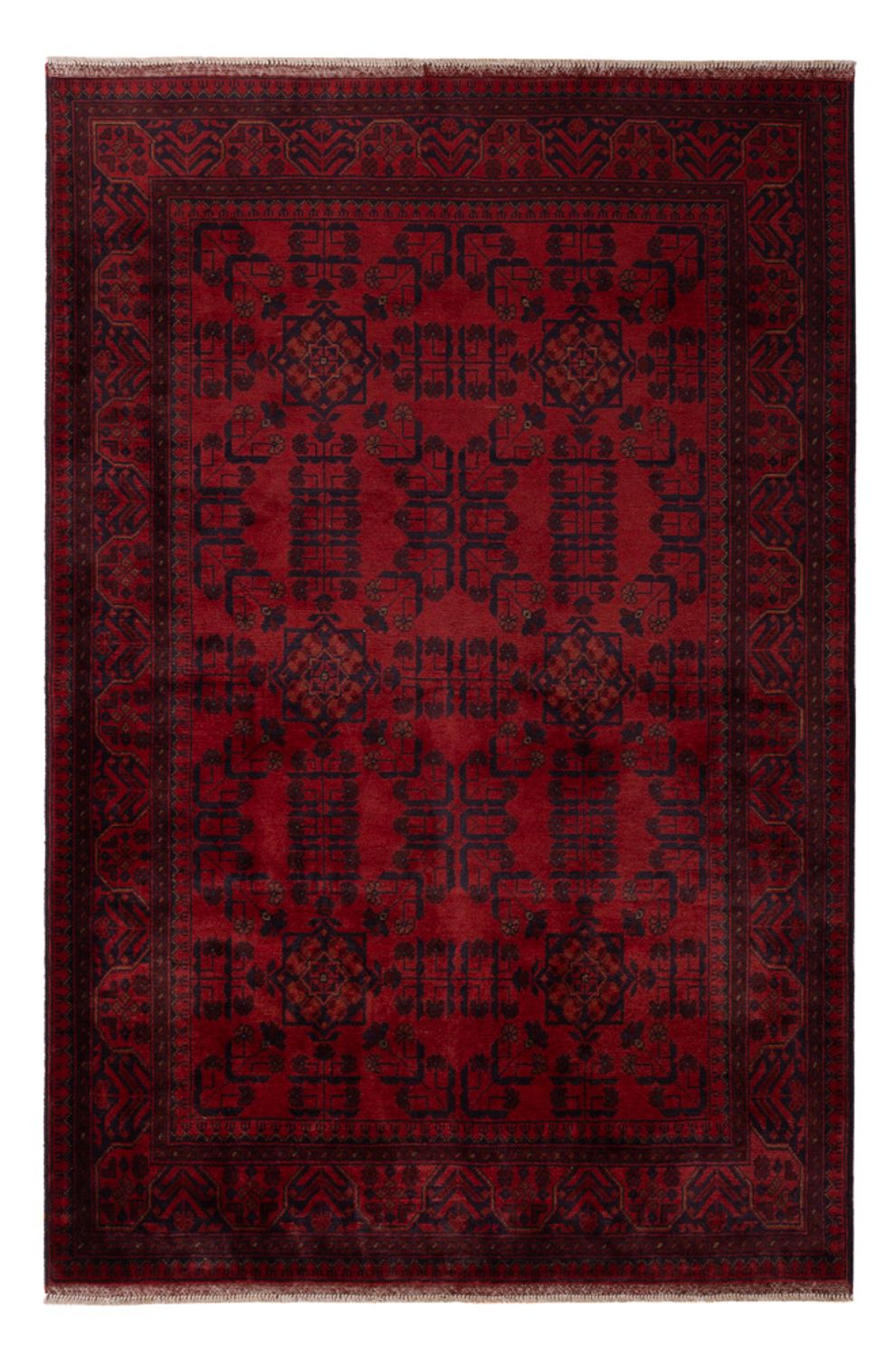 Alfombra afgana - Kunduz - 203 x 129 cm - rojo