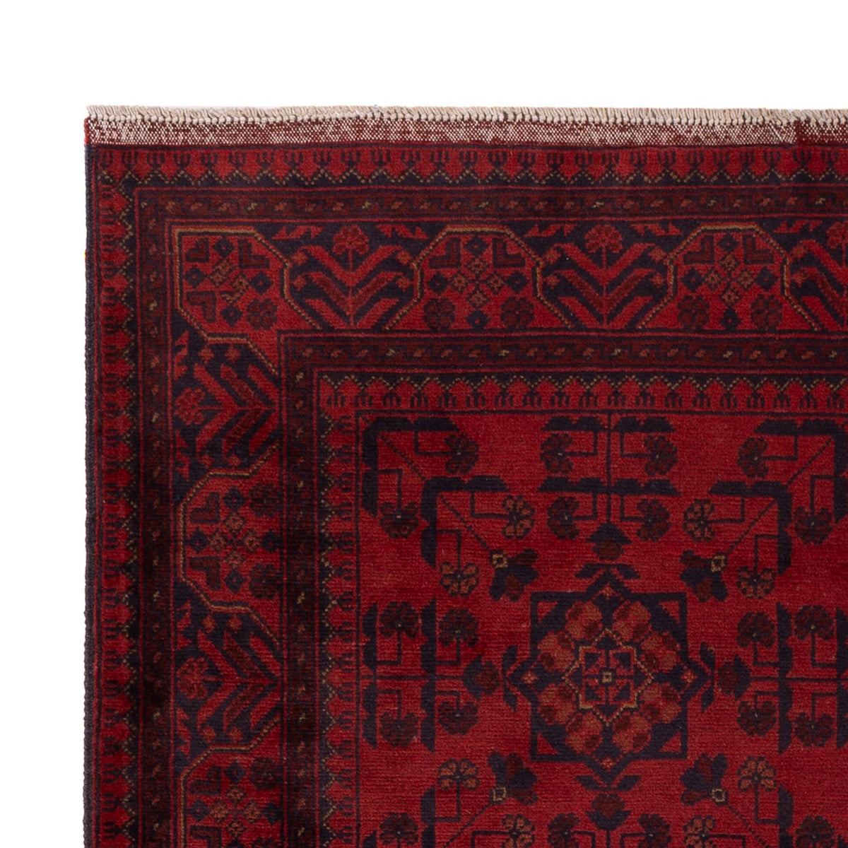 Alfombra afgana - Kunduz - 203 x 129 cm - rojo