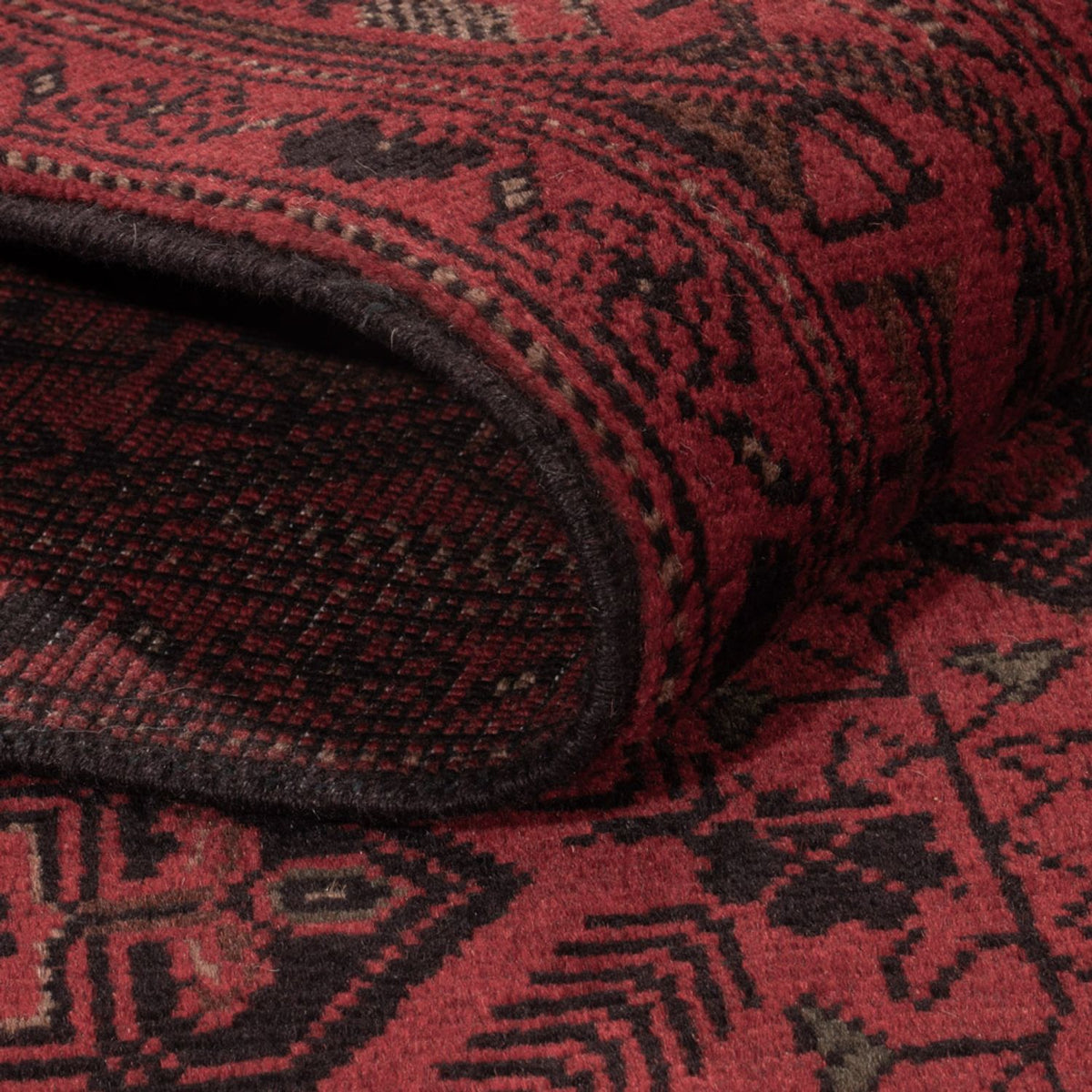 Alfombra afgana - Kunduz - 196 x 124 cm - rojo