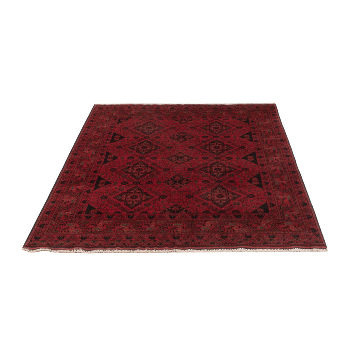 Alfombra afgana - Kunduz - 196 x 124 cm - rojo