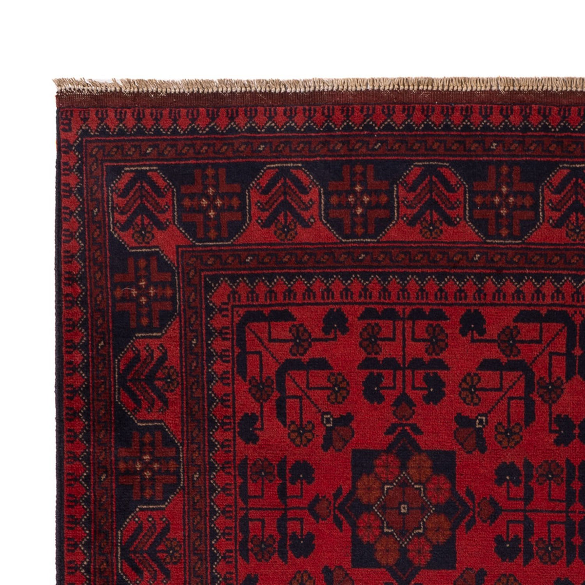 Alfombra afgana - Kunduz - 203 x 128 cm - rojo