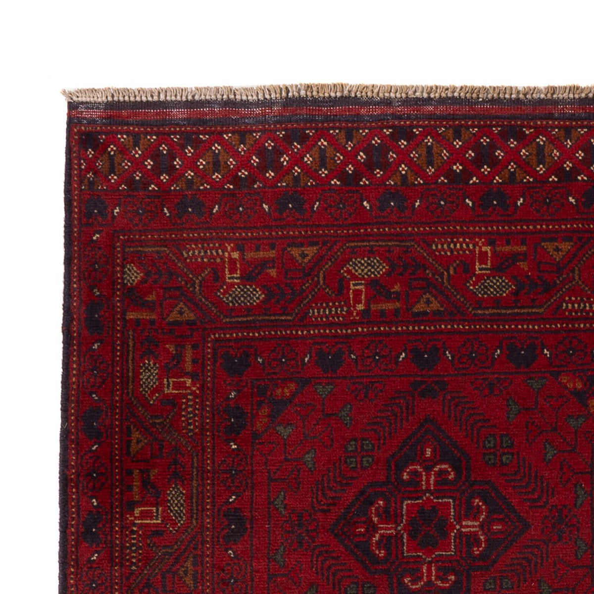 Alfombra afgana - Kunduz - 194 x 121 cm - rojo