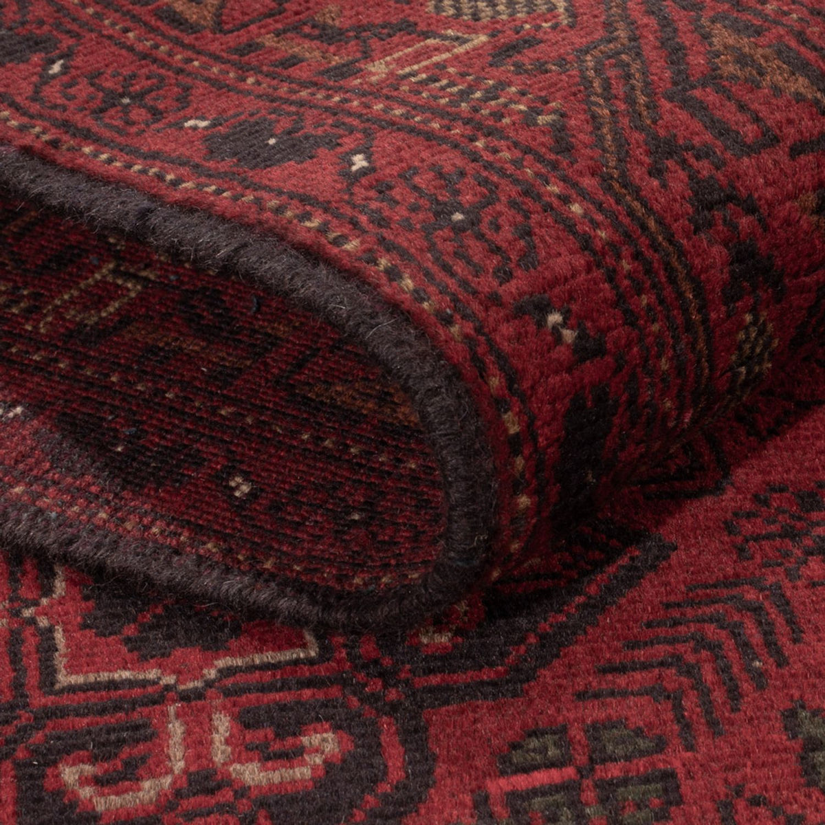 Alfombra afgana - Kunduz - 194 x 121 cm - rojo