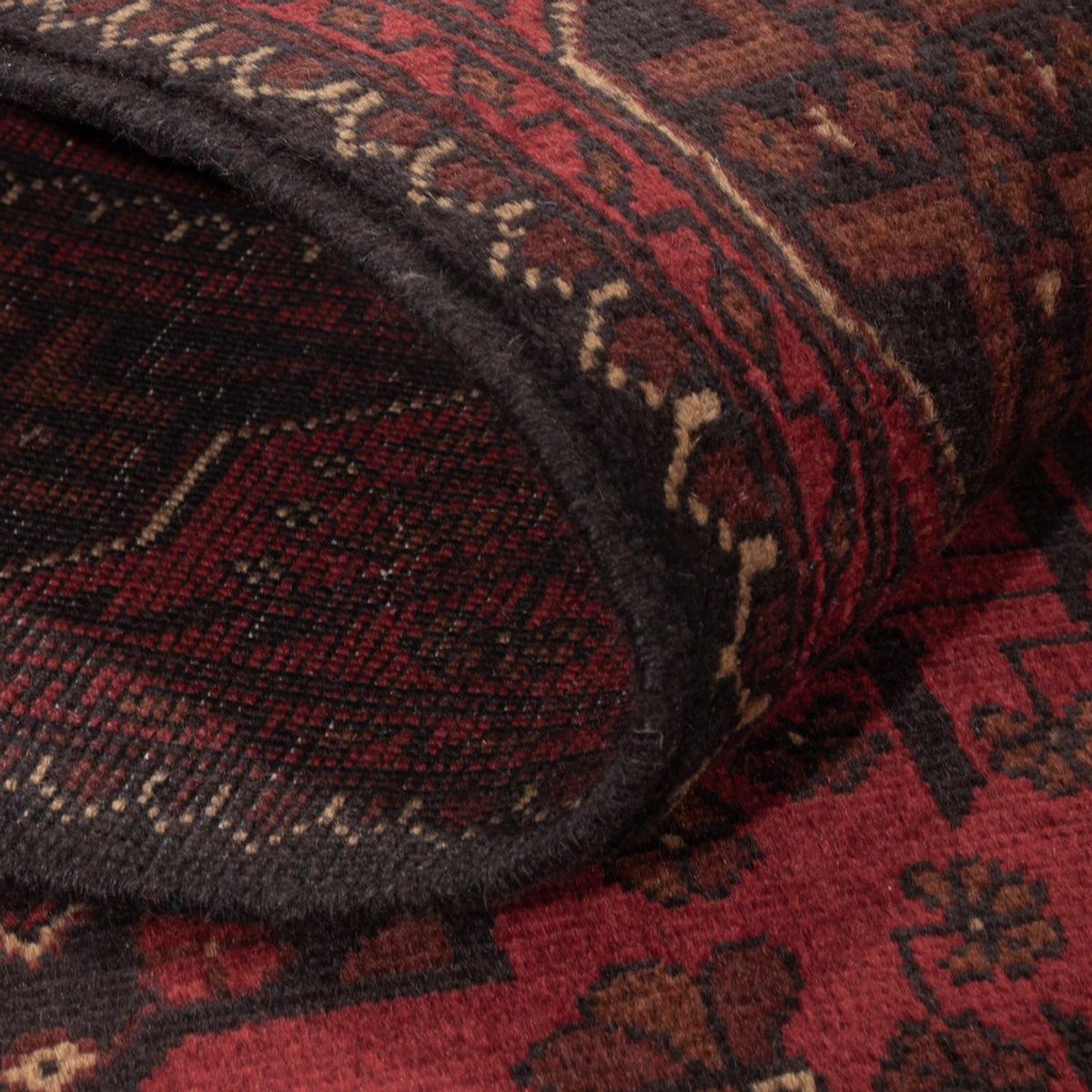 Alfombra afgana - Kunduz - 201 x 126 cm - rojo