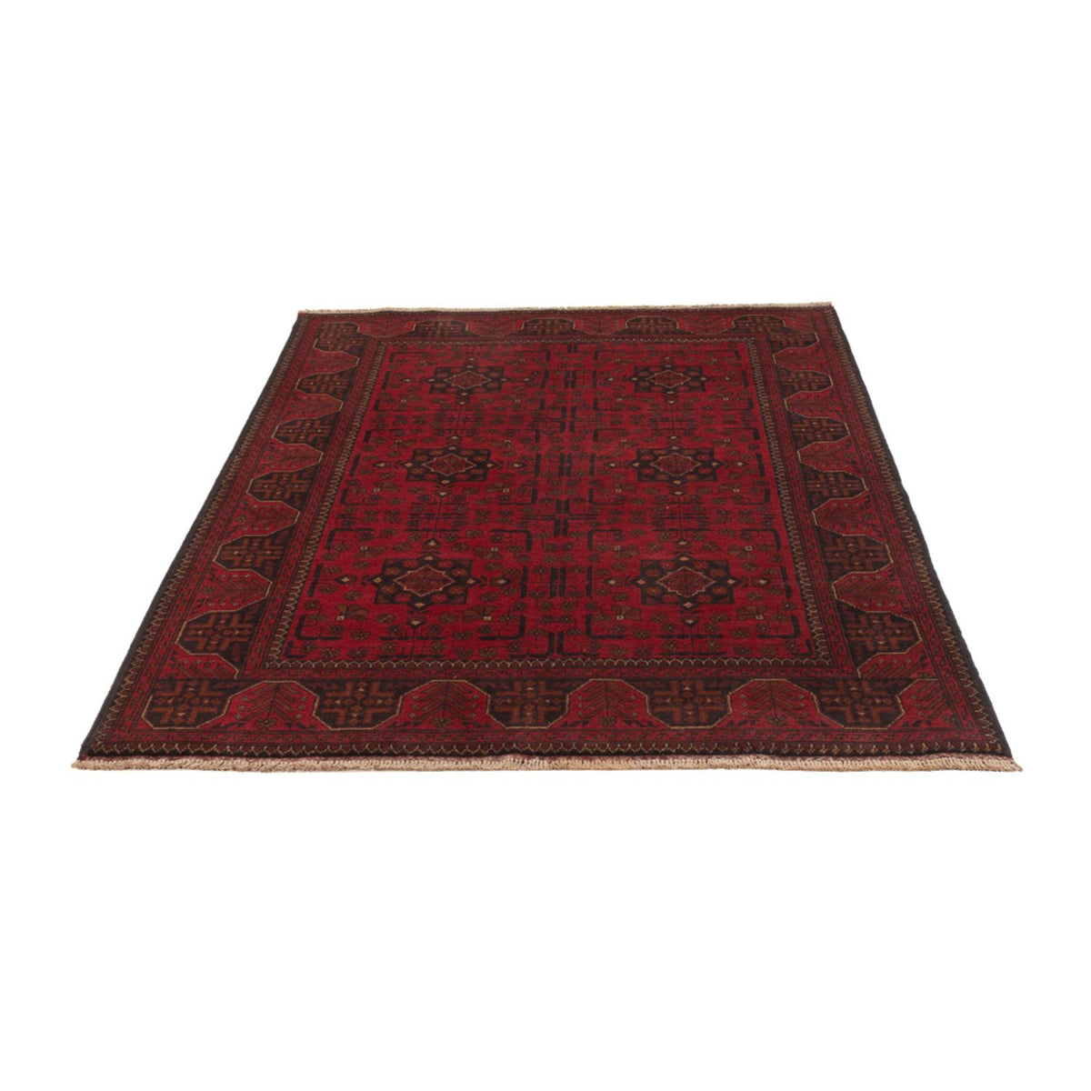 Alfombra afgana - Kunduz - 201 x 126 cm - rojo