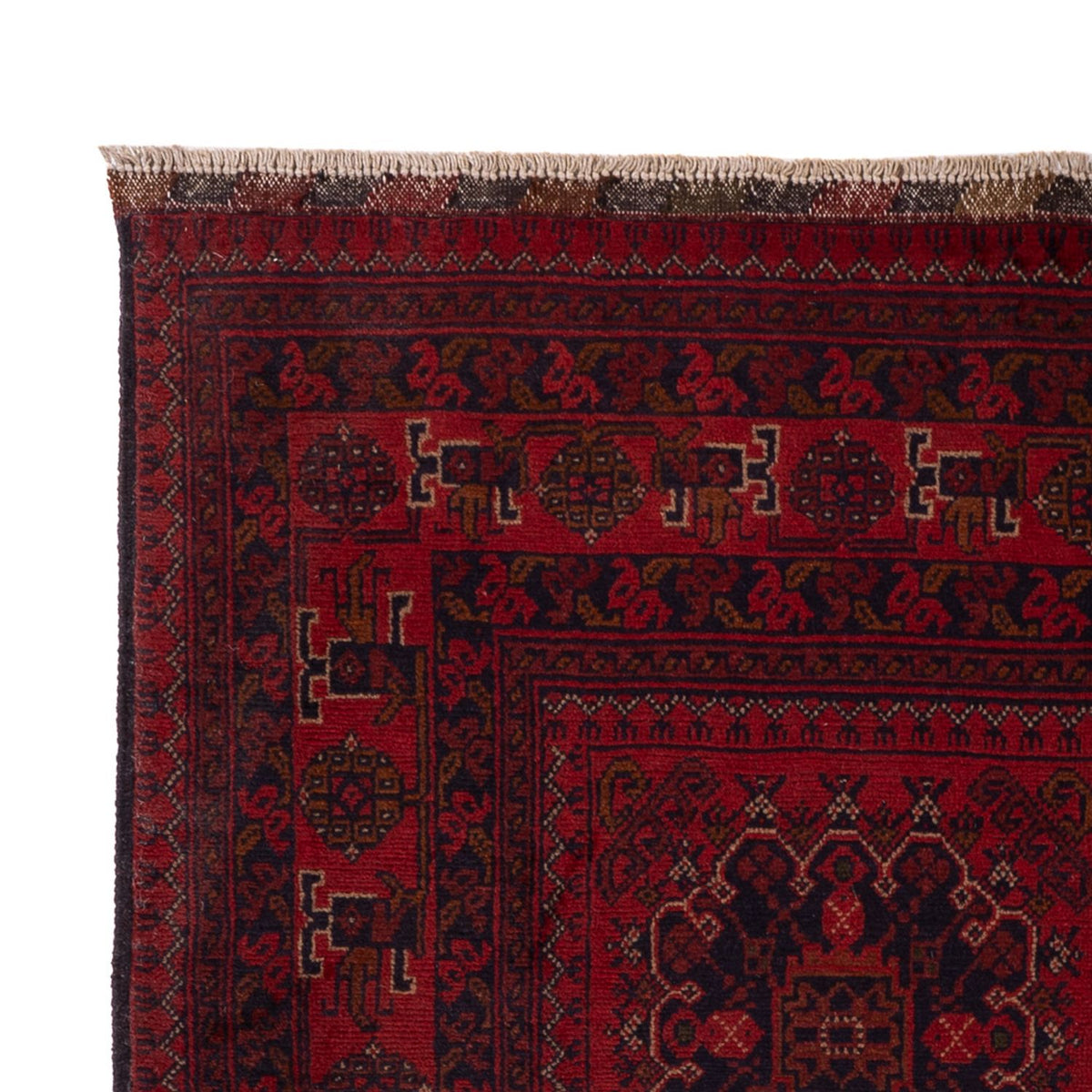 Alfombra afgana - Kunduz - 202 x 127 cm - rojo