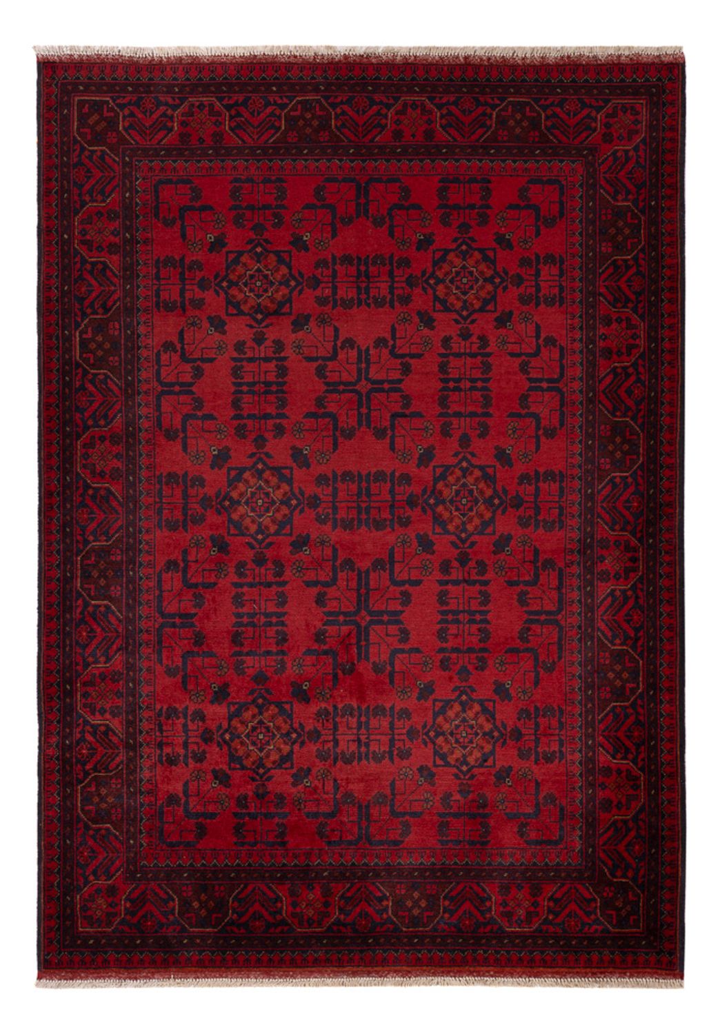 Alfombra afgana - Kunduz - 196 x 130 cm - rojo