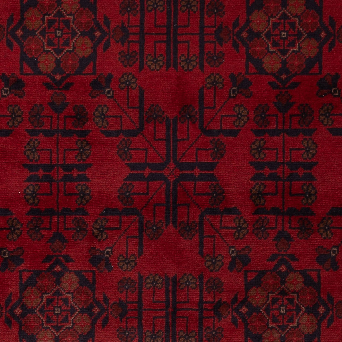 Alfombra afgana - Kunduz - 198 x 126 cm - rojo