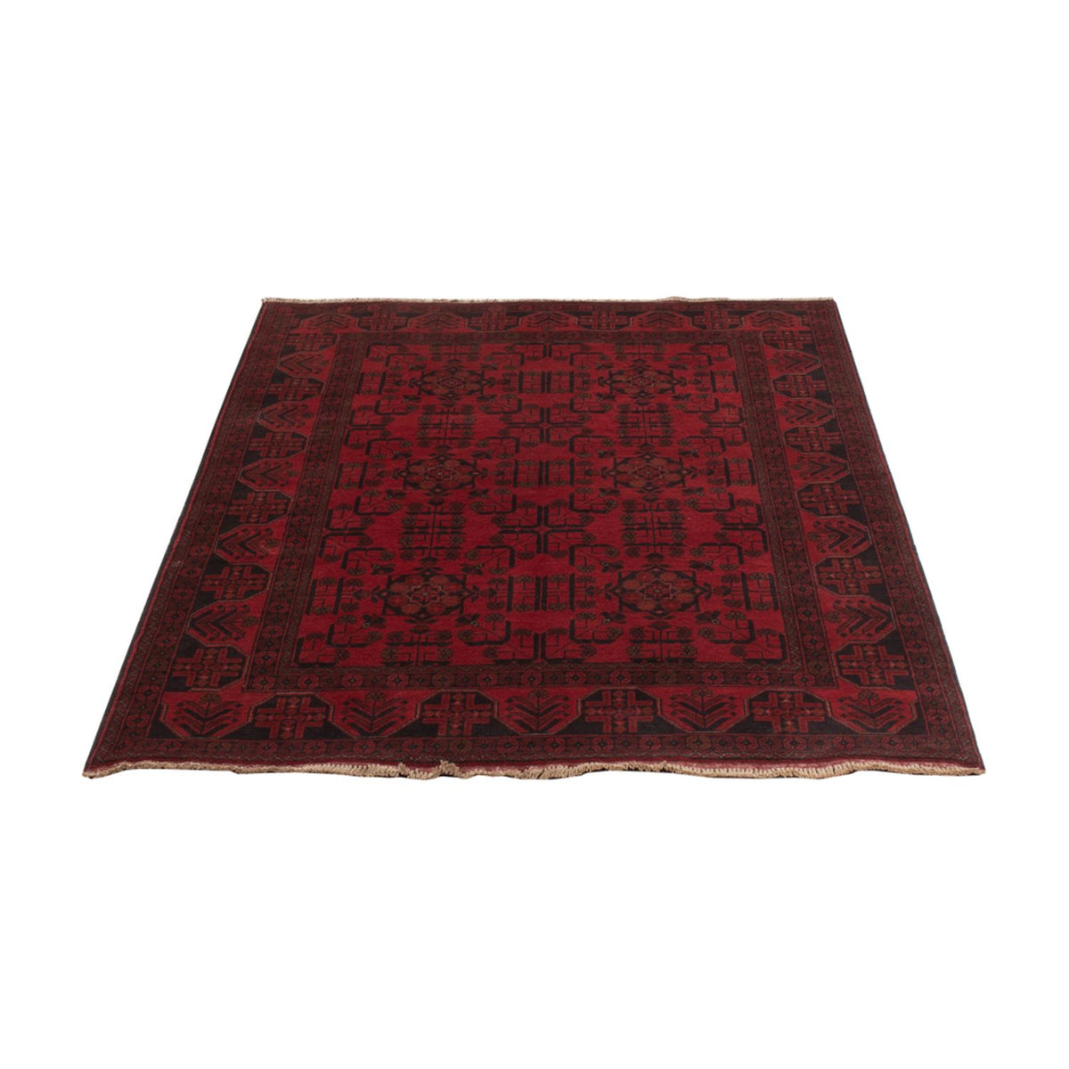 Alfombra afgana - Kunduz - 198 x 126 cm - rojo
