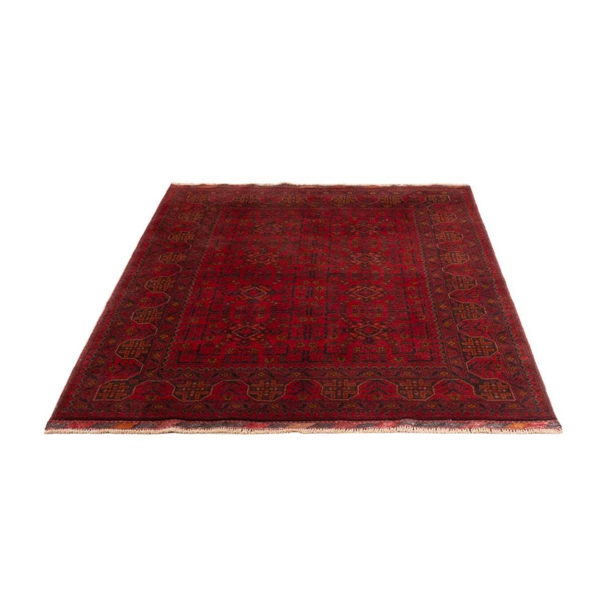 Alfombra afgana - Kunduz - 197 x 127 cm - rojo oscuro