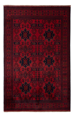 Alfombra afgana - Kunduz - 199 x 123 cm - rojo oscuro