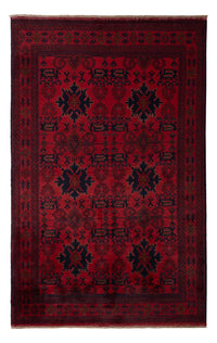 Alfombra afgana - Kunduz - 199 x 123 cm - rojo oscuro