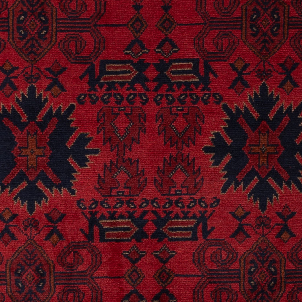 Alfombra afgana - Kunduz - 199 x 123 cm - rojo oscuro