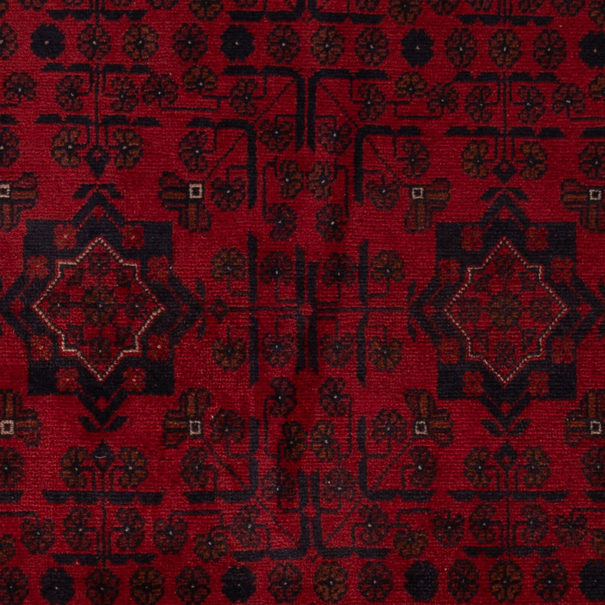 Alfombra afgana - Kunduz - 199 x 124 cm - rojo oscuro