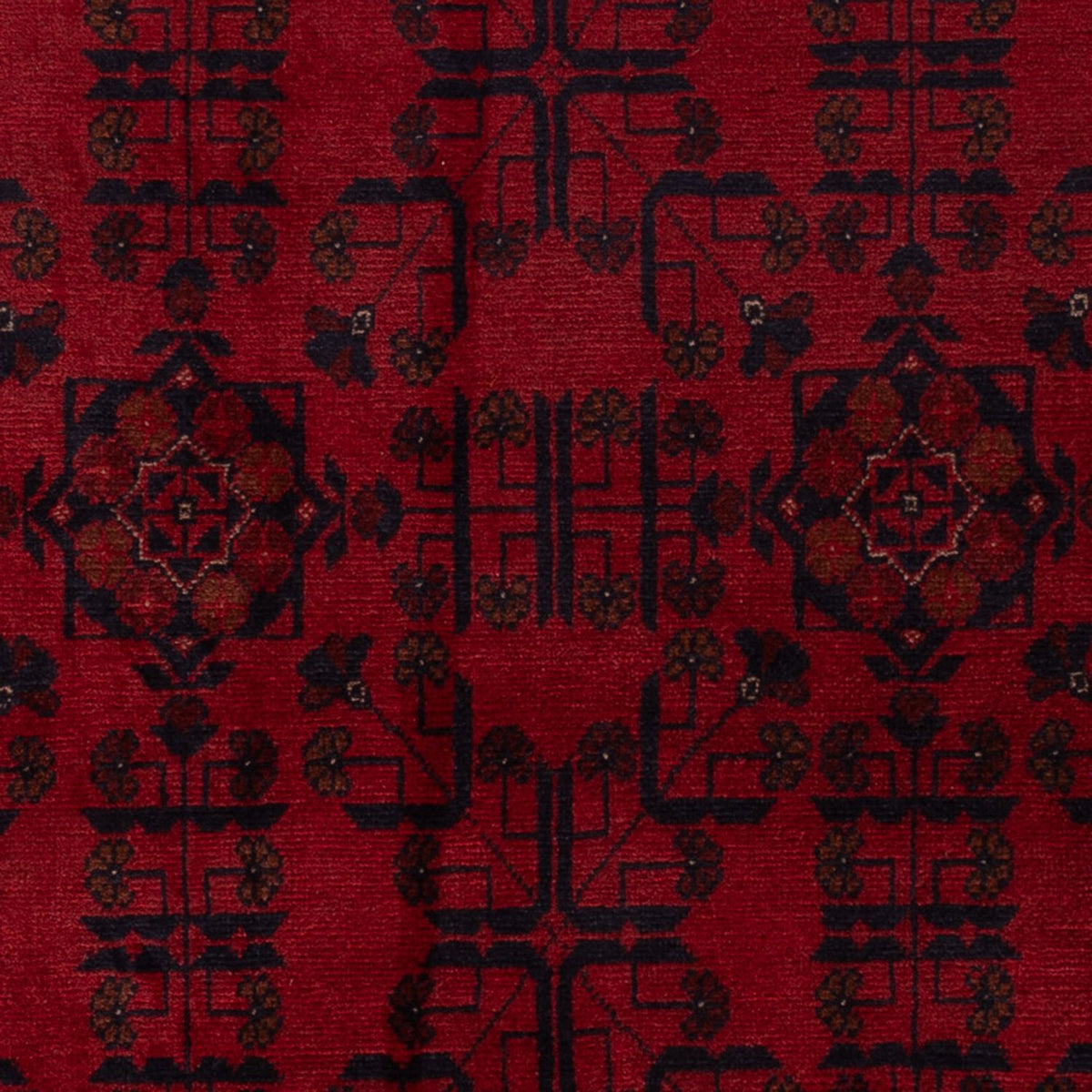 Alfombra afgana - Kunduz - 201 x 129 cm - rojo oscuro