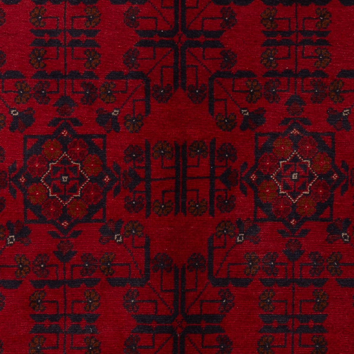 Alfombra afgana - Kunduz - 201 x 126 cm - rojo oscuro