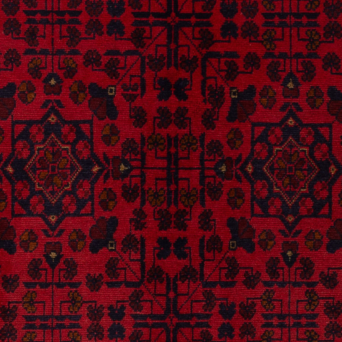 Alfombra afgana - Kunduz - 200 x 127 cm - rojo oscuro