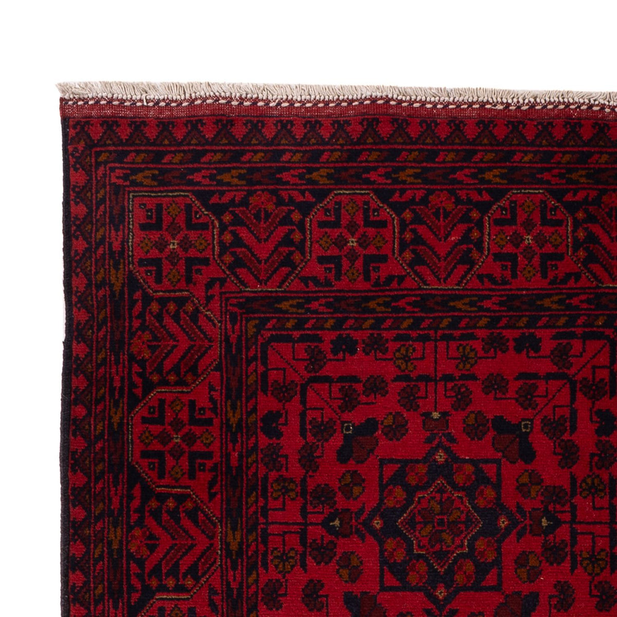 Alfombra afgana - Kunduz - 200 x 127 cm - rojo oscuro