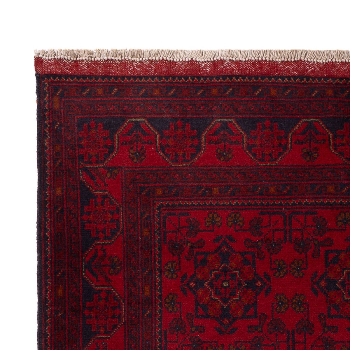 Alfombra afgana - Kunduz - 195 x 123 cm - rojo oscuro