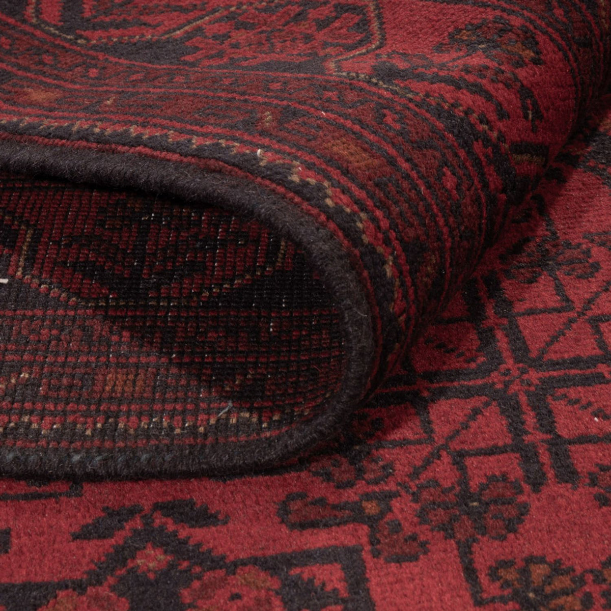 Alfombra afgana - Kunduz - 195 x 123 cm - rojo oscuro