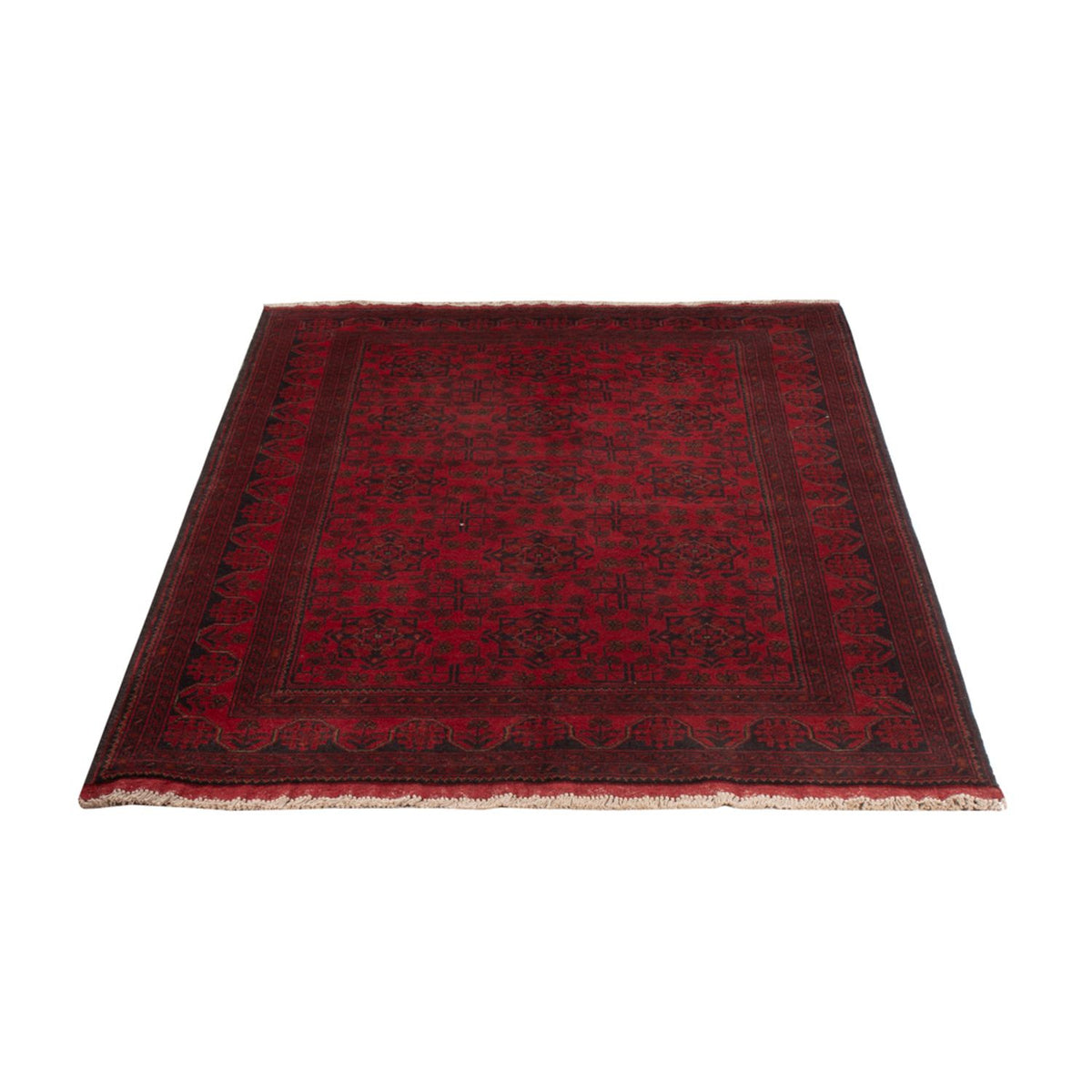 Alfombra afgana - Kunduz - 195 x 123 cm - rojo oscuro