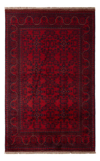 Alfombra afgana - Kunduz - 193 x 124 cm - rojo oscuro