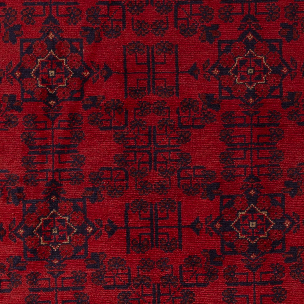 Alfombra afgana - Kunduz - 193 x 124 cm - rojo oscuro
