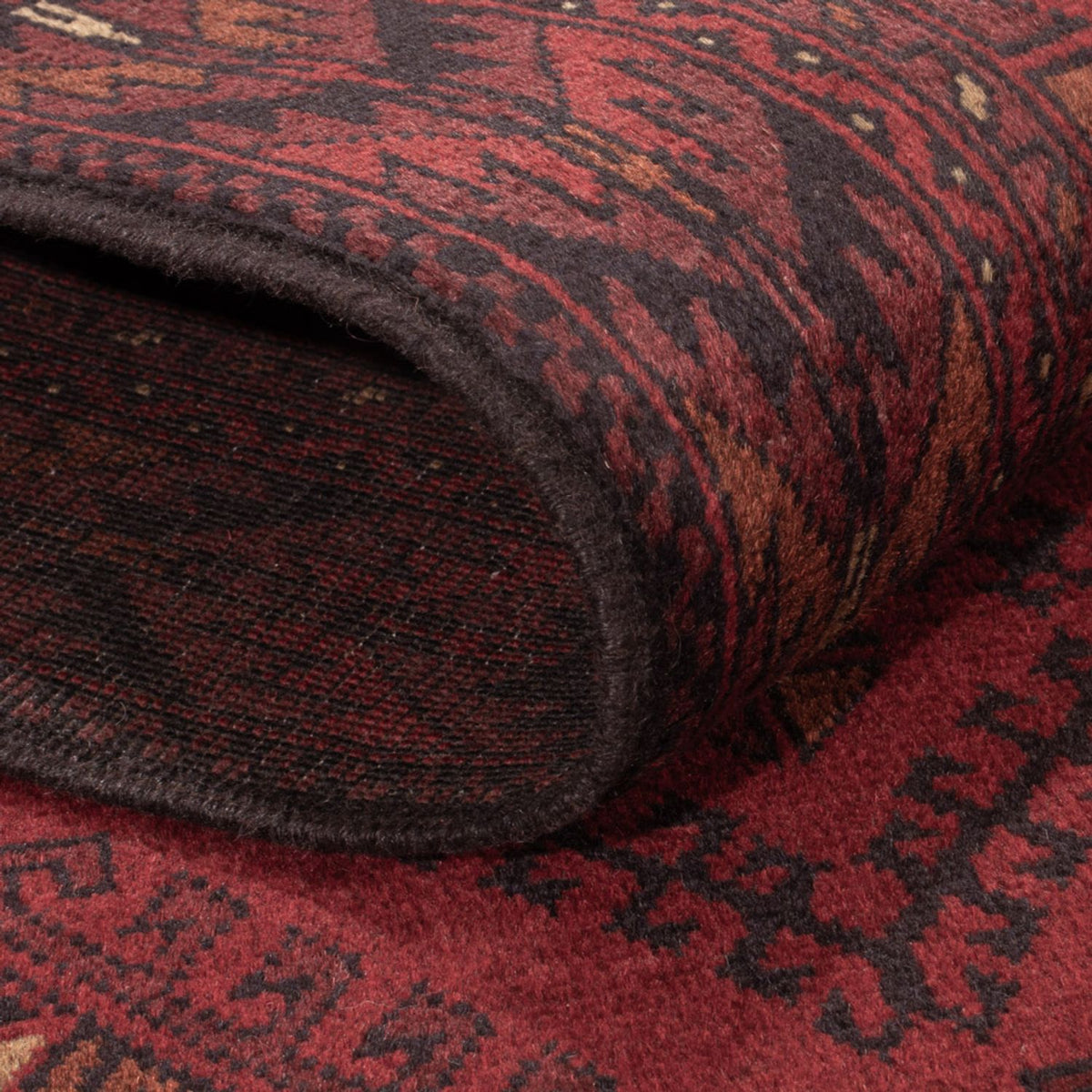 Alfombra afgana - Kunduz - 195 x 125 cm - rojo oscuro