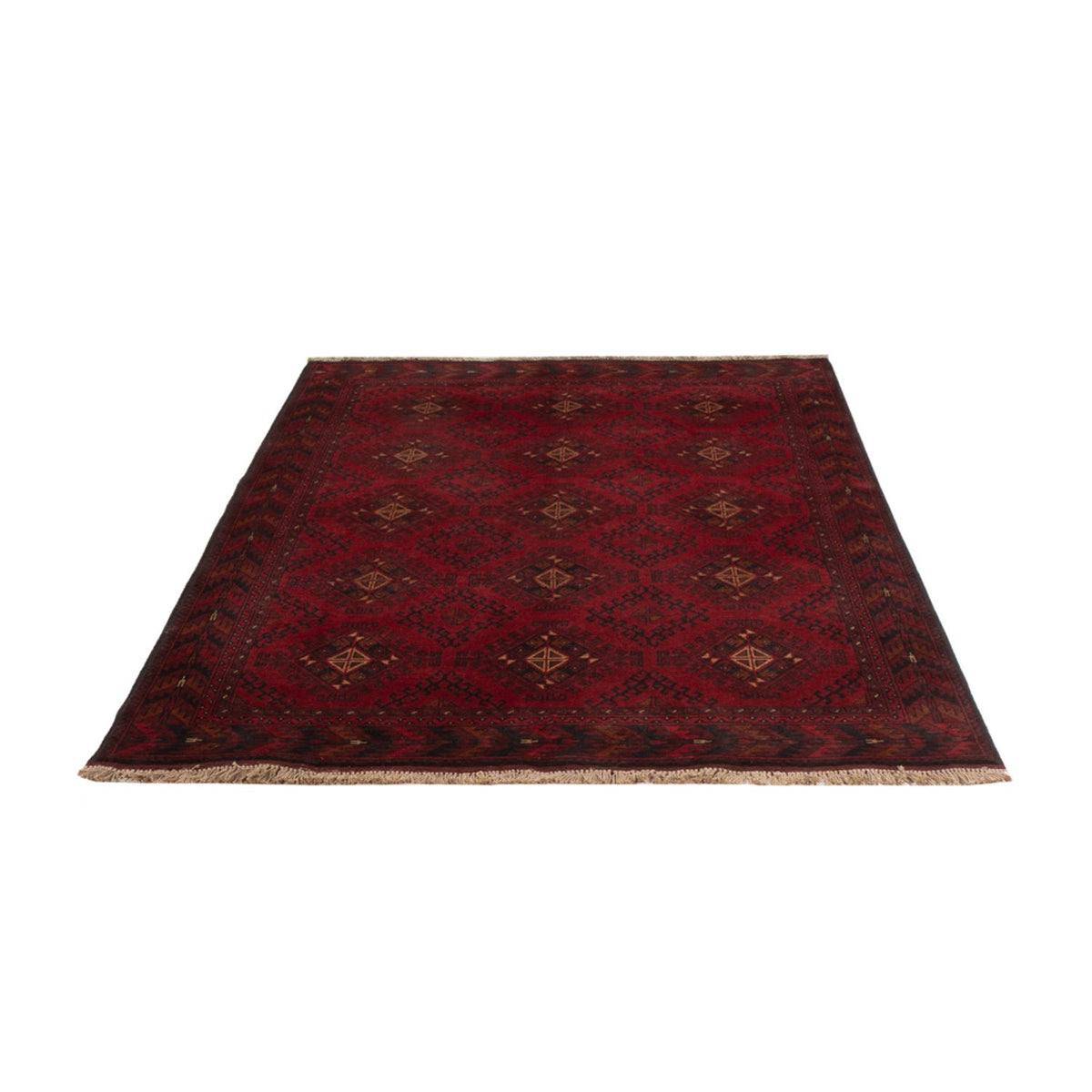 Alfombra afgana - Kunduz - 195 x 125 cm - rojo oscuro
