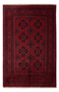 Alfombra afgana - Kunduz - 198 x 124 cm - rojo oscuro