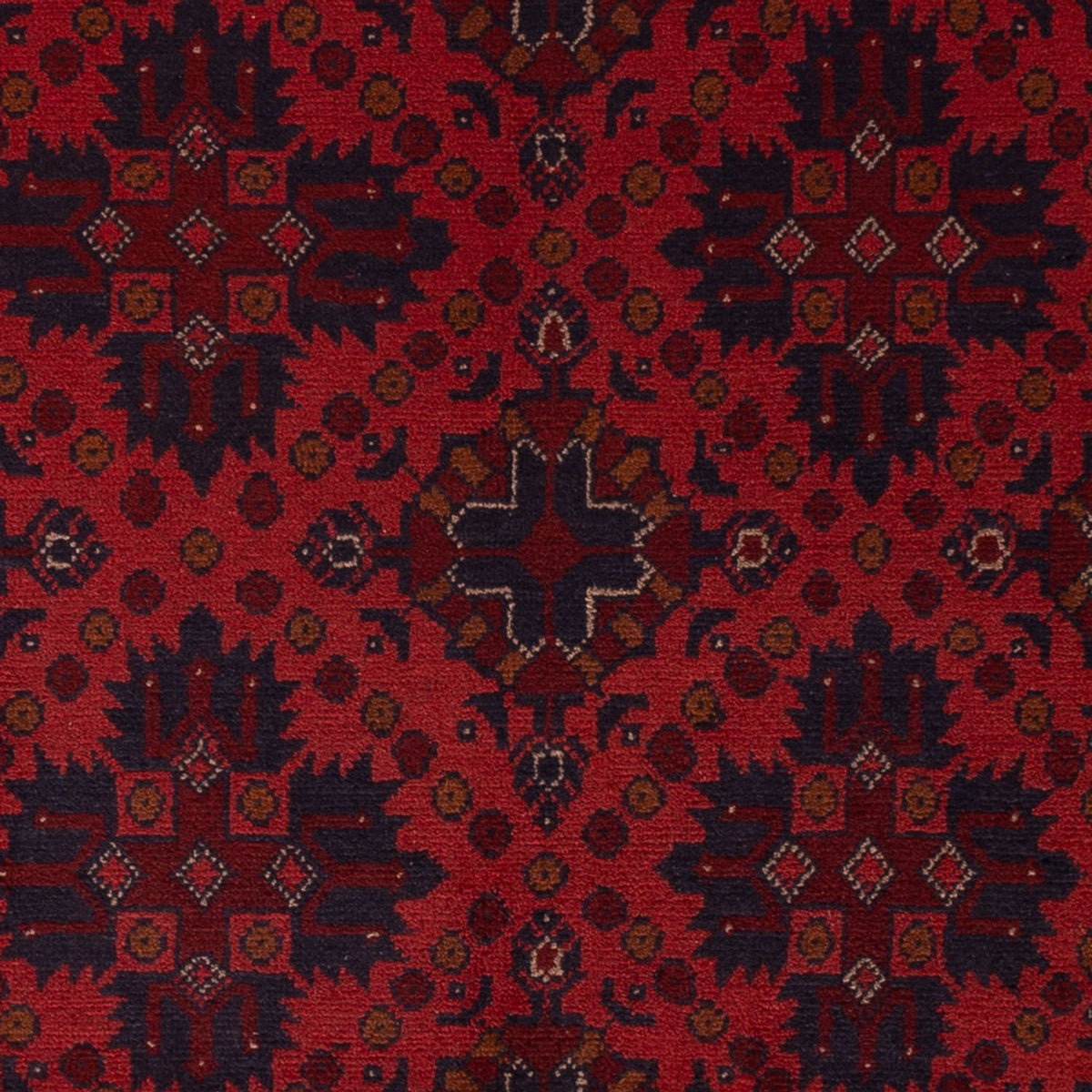 Alfombra afgana - Kunduz - 198 x 124 cm - rojo oscuro