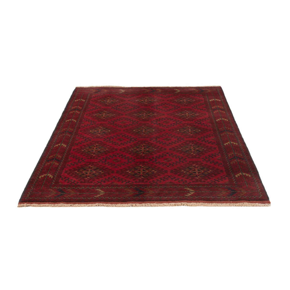 Alfombra afgana - Kunduz - 196 x 125 cm - rojo oscuro