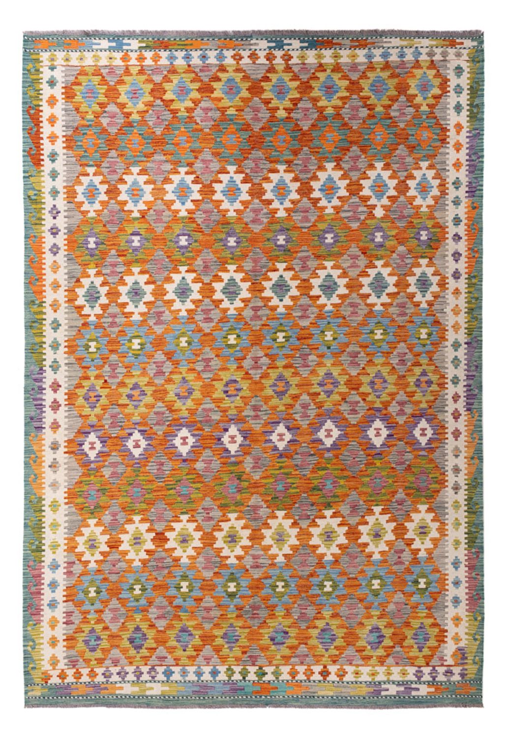 Alfombra Kelim - Splash - 298 x 206 cm - multicolor
