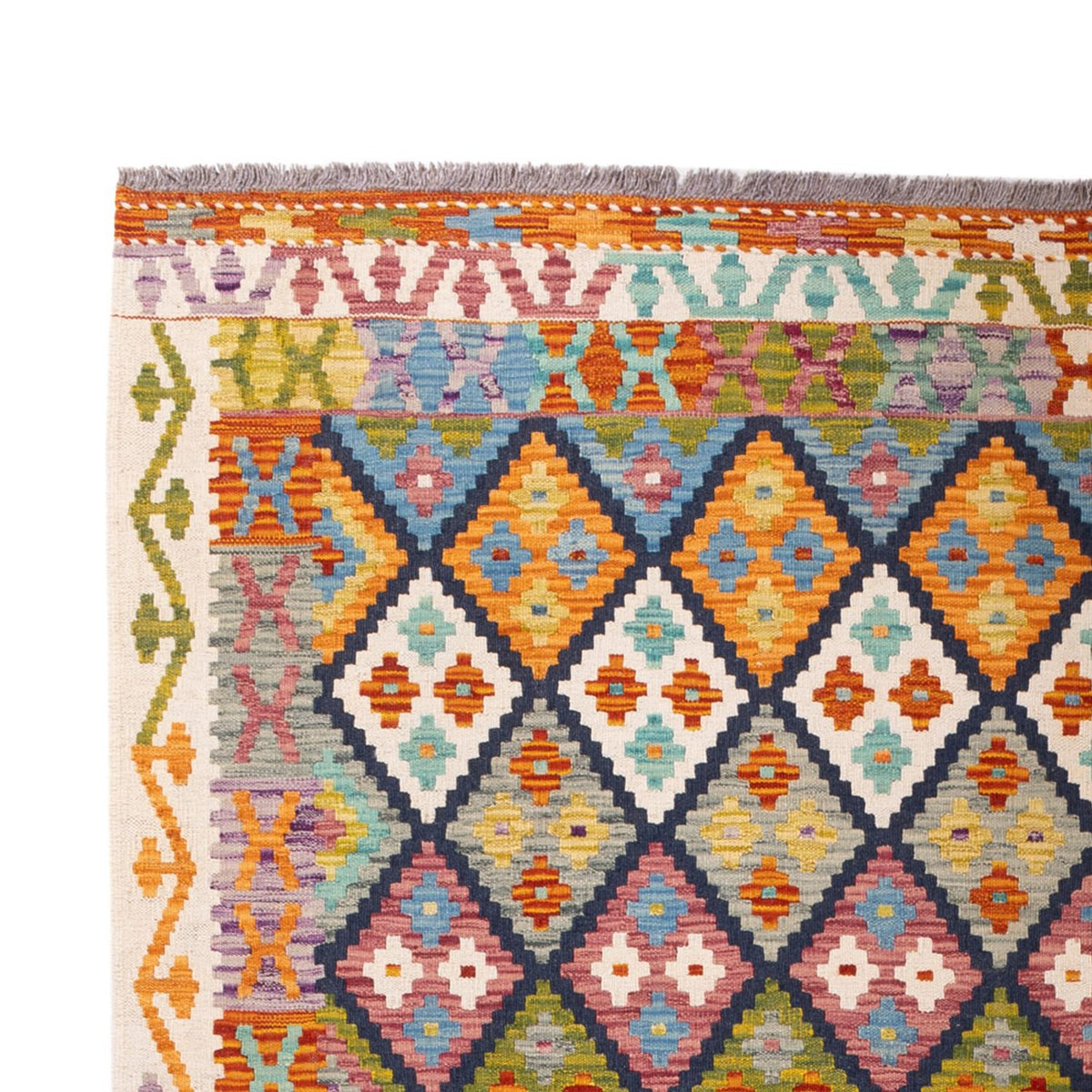 Alfombra Kelim - Splash - 304 x 207 cm - multicolor