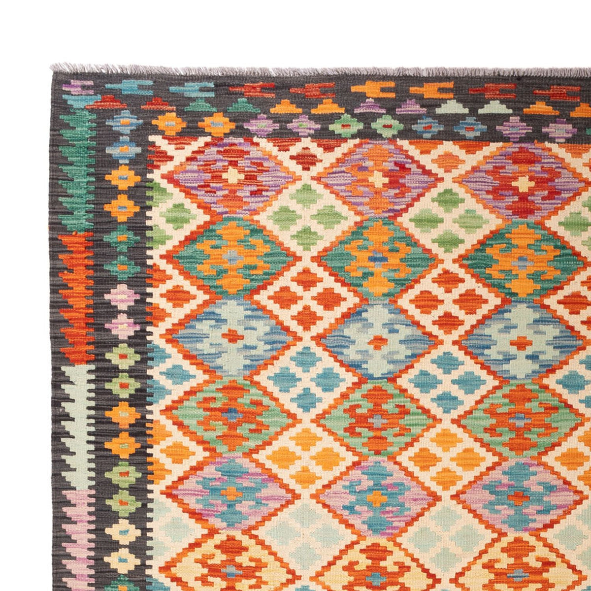 Alfombra Kelim - Splash - 306 x 201 cm - multicolor