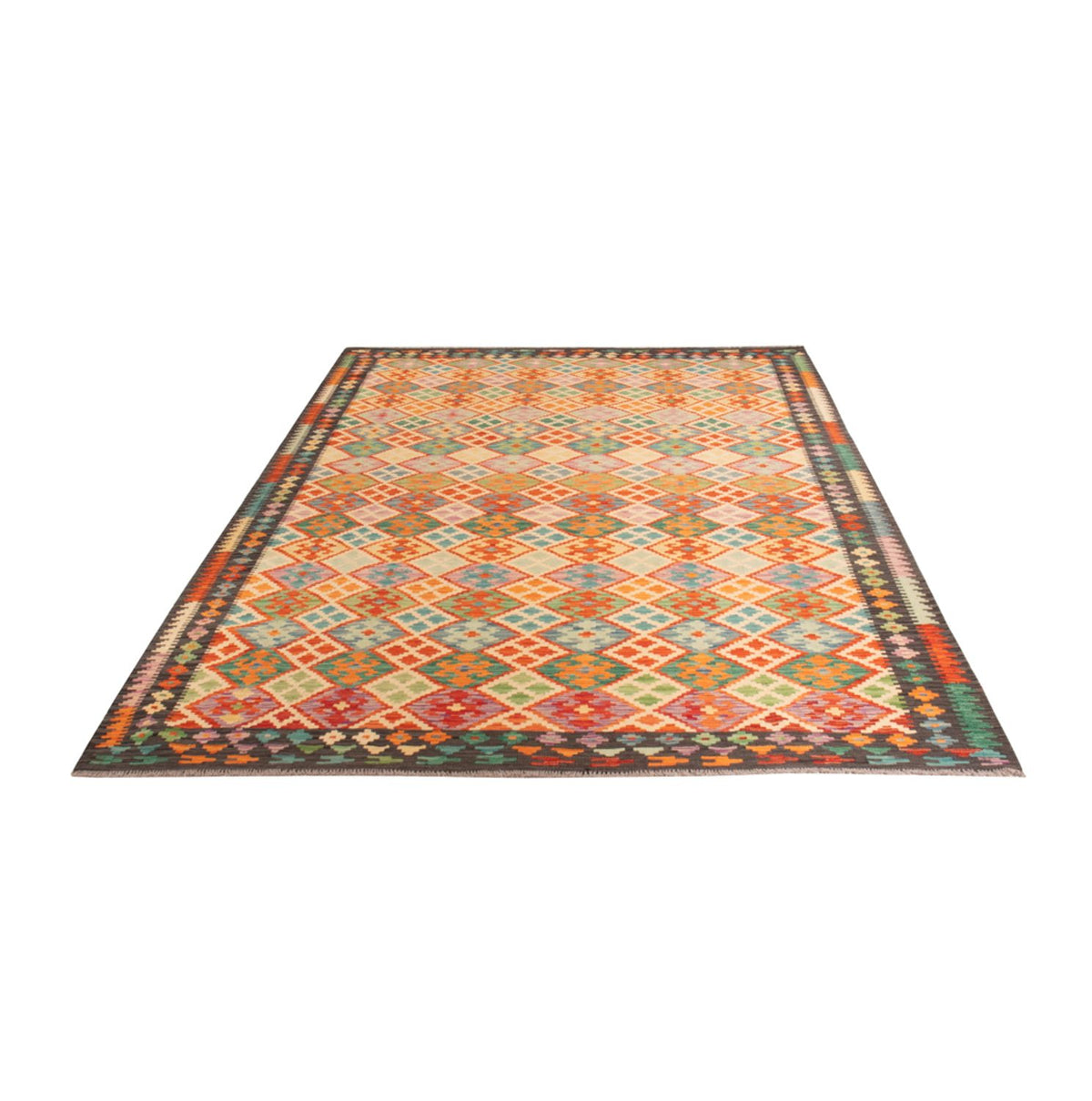 Alfombra Kelim - Splash - 306 x 201 cm - multicolor