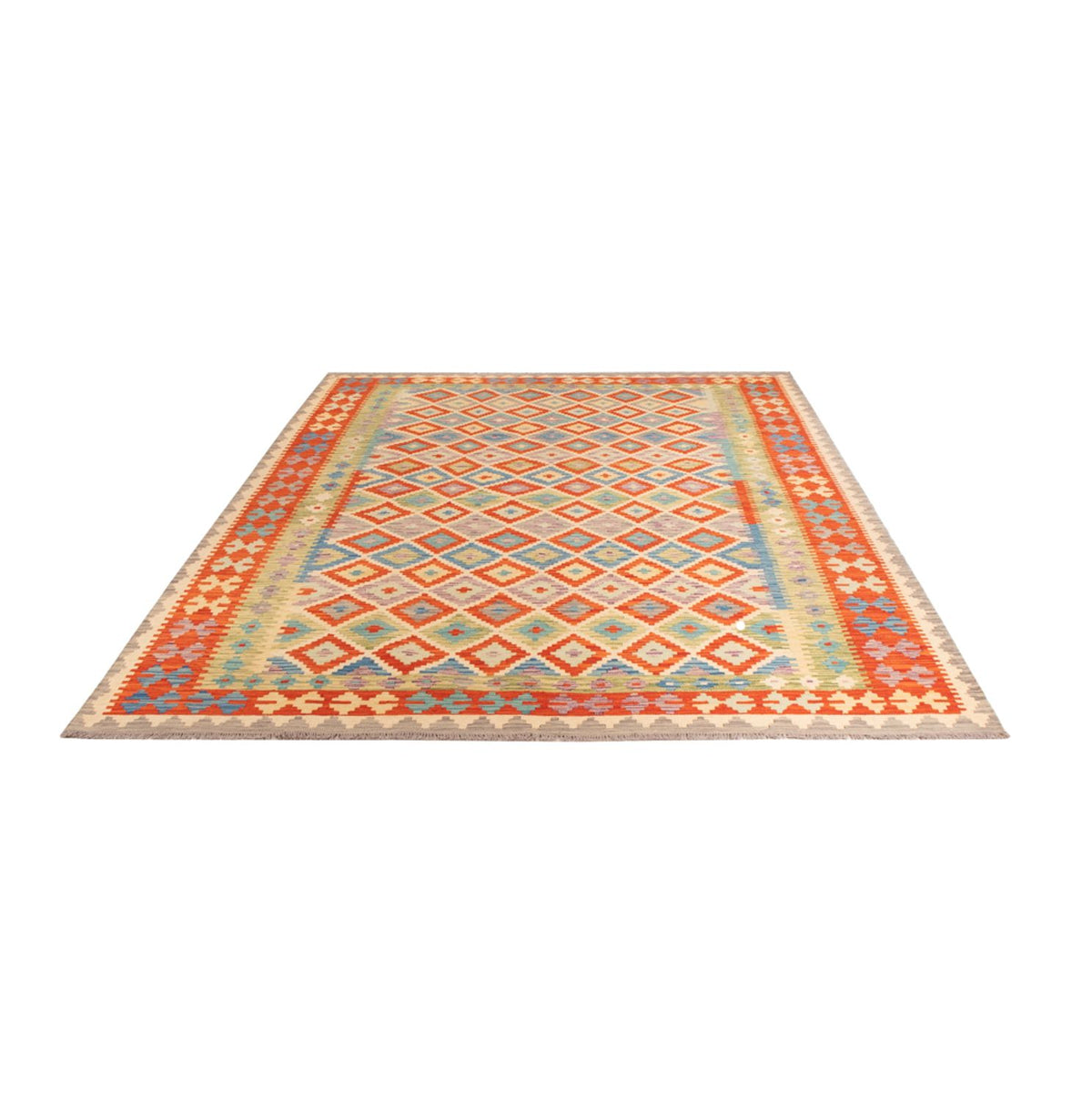 Alfombra Kelim - Splash - 298 x 208 cm - multicolor