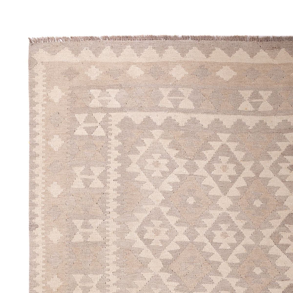 Alfombra Kelim - Splash - 301 x 210 cm - gris claro