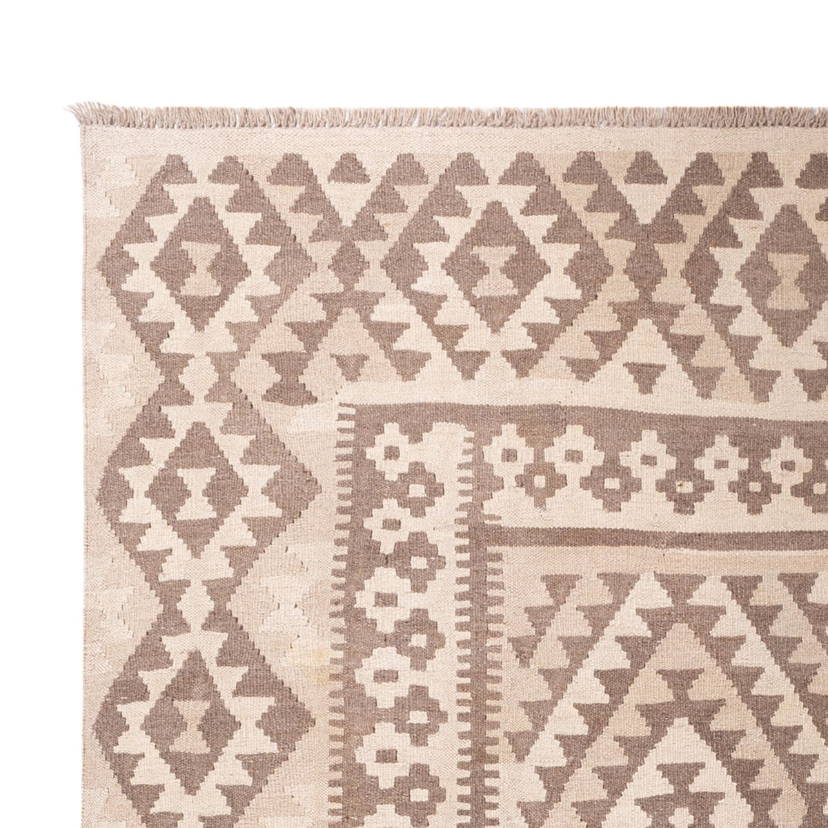 Alfombra Kelim - Splash - 287 x 202 cm - gris claro