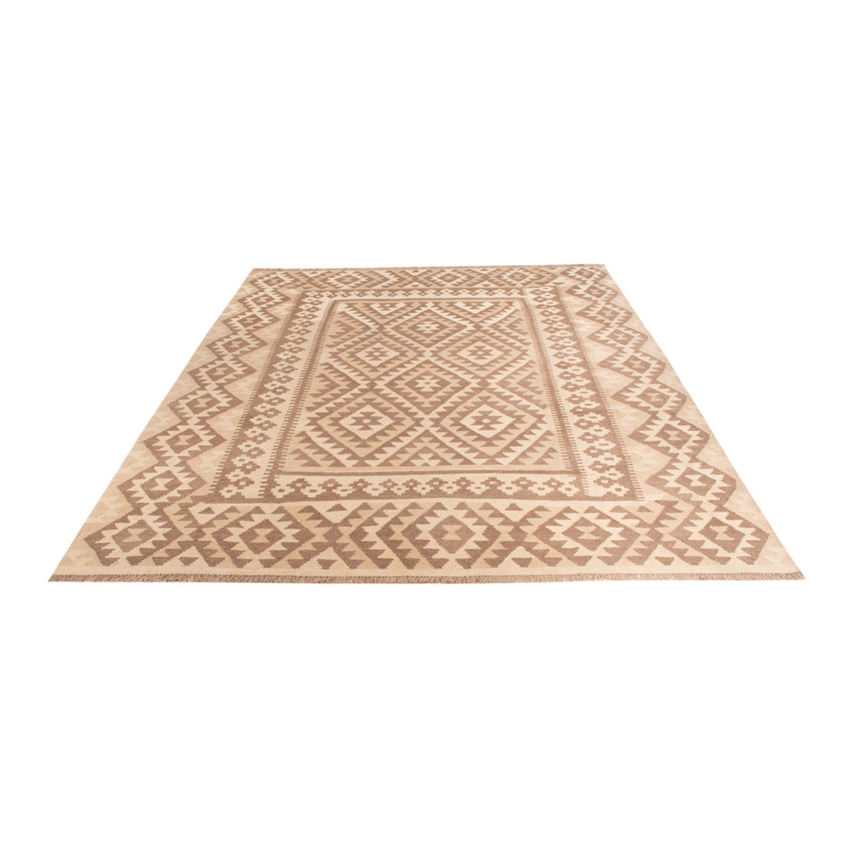 Alfombra Kelim - Splash - 287 x 202 cm - gris claro