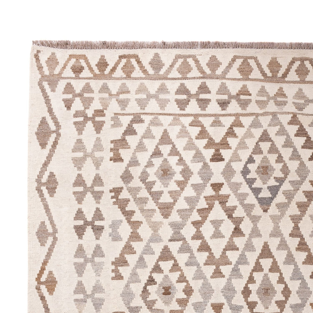 Alfombra Kelim - Splash - 289 x 201 cm - gris claro