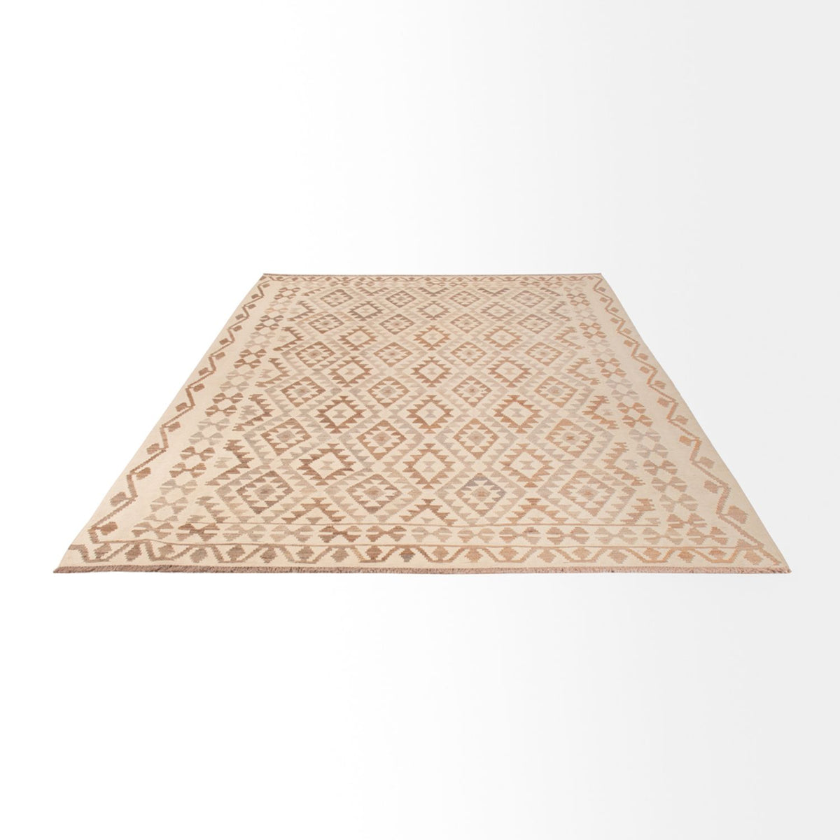 Alfombra Kelim - Splash - 289 x 201 cm - gris claro